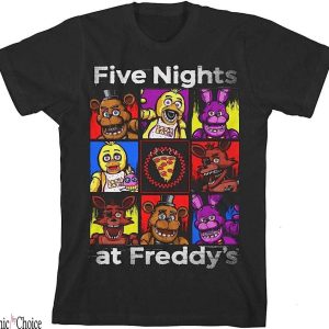 Five Nights At Freddys T-Shirt Character Squares Boys Youth