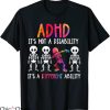 Adhd T-Shirt Easily Its A Different Ability Funny Skeleton