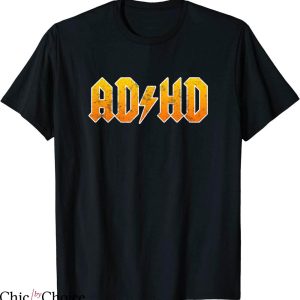 Adhd T-Shirt Easily Orange Adhd Typography Awareness Embrace
