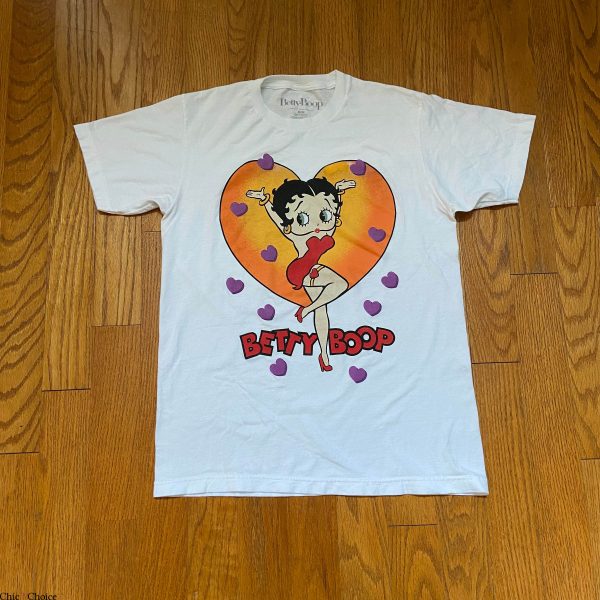 Betty Boop T Shirt My Hearts White Music Tee Shirts