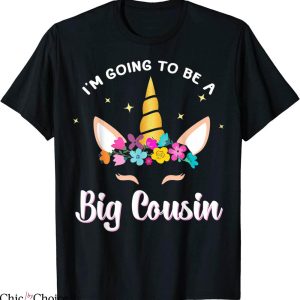 Big Cousin T-Shirt I’m Going To Be A Cousin Unicorn Face Tee