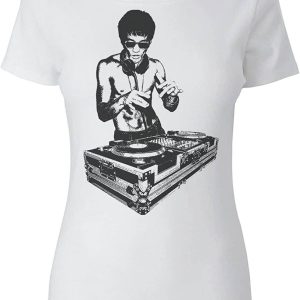 Bruce Lee DJ T-Shirt DJ Lee Awesome Party Funny Tee