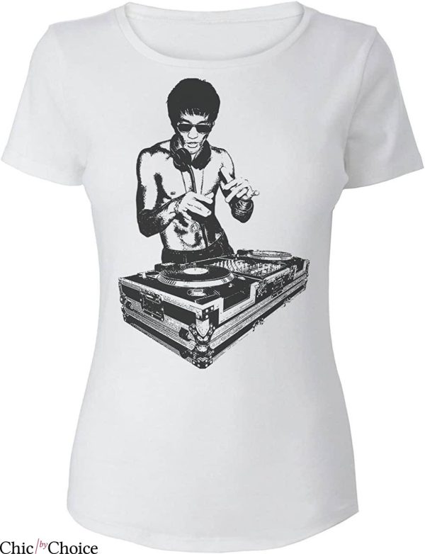 Bruce Lee DJ T-Shirt DJ Lee Awesome Party Funny Tee