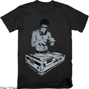Bruce Lee DJ T-Shirt DJ Lee Funny Fighter Warrior Tee