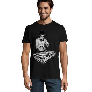 Bruce Lee DJ T-Shirt DJ Lee Vinyl Player Retro Funny Tee