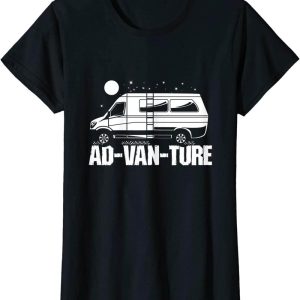Camper Van T-Shirt Funny Camper Life Vanlife Ad-Van-Ture