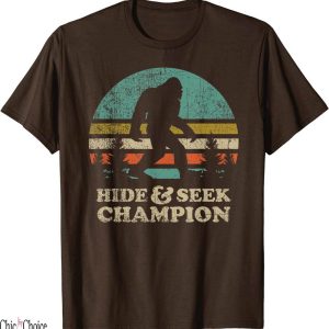 Champion Spark Plug T-Shirt Hide And Seek Bigfoot 1967 Funny