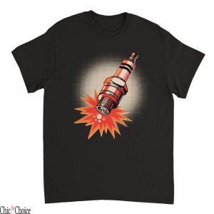 Champion Spark Plug T-Shirt Hot Rod Heavyweight Spark Plug