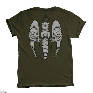 Champion Spark Plug T-Shirt Motorcycle Splug Wings Rate