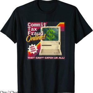 Commit Tax Fraud T-Shirt Retro Video Game Box Art Tee