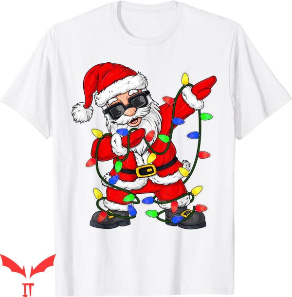 Dabbing Santa Claus Christmas Tree Lights Dab Xmas T-Shirt