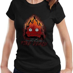Studio Ghibli T-Shirt Fire Demon Calcifer Howl Moving Castle