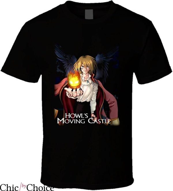 Studio Ghibli T-Shirt Howl Demon Fire Howls Moving Castle