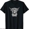 Highland Cow T-Shirt Hand Drawn Illustration Funny Animal
