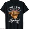 Highland Cow T-Shirt Scottish Just A Girl Who Loves Cows