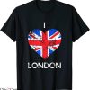 I Love London T-Shirt Distressed Union Jack Heart Tee