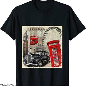 I Love London T-Shirt Souvenirs Cute London Monument Art Tee