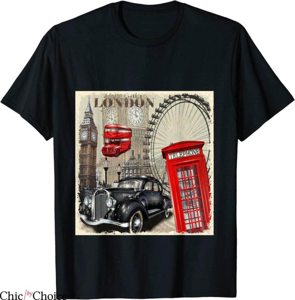 I Love London T-Shirt Souvenirs Cute London Monument Art Tee