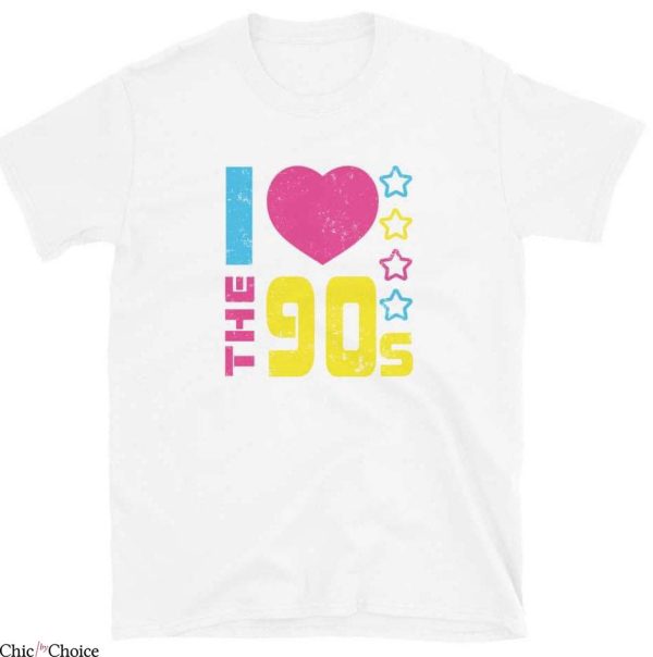I love 90s T Shirt Retro Style 1990s Gift Vintage T Shirt