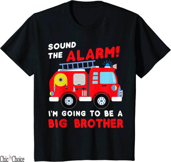 Im Going To Be A Big Brother T-Shirt Firetruck Baby Reveal