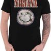 In Utero T-Shirt Distressed Band Logo Smiley Nevermind