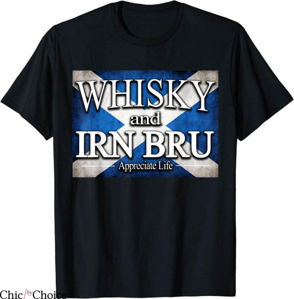 Irn Bru T-Shirt Whisky And Irn Bru Scottish Scotch Can