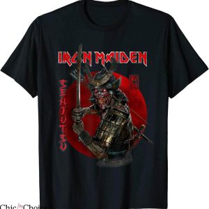 Iron Maiden T-Shirt Senjutsu Eddie Red Circle Vintage Tee