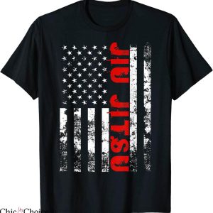 Jiu Jitsu T-Shirt Brazilian American Flag US Sports Tee