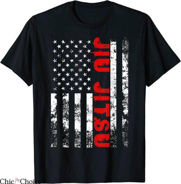 Jiu Jitsu T-Shirt Brazilian American Flag US Sports Tee