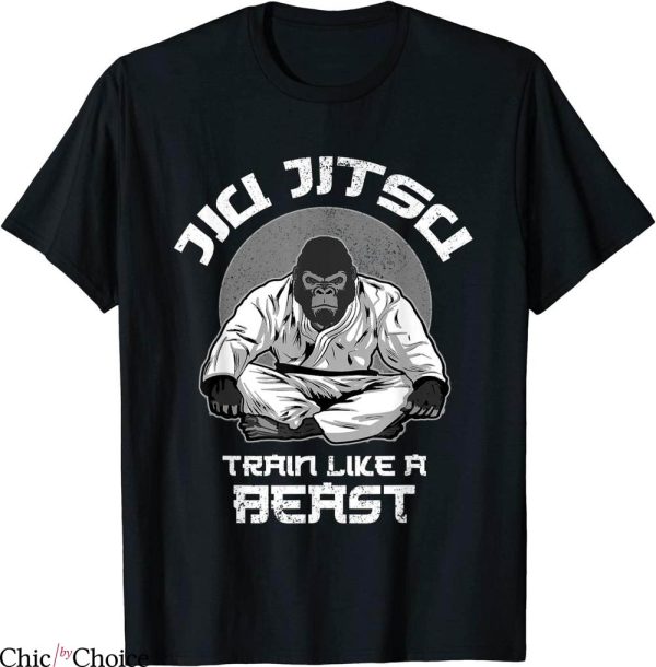 Jiu Jitsu T-Shirt Train Like A Beast BJJ Grappling MMA