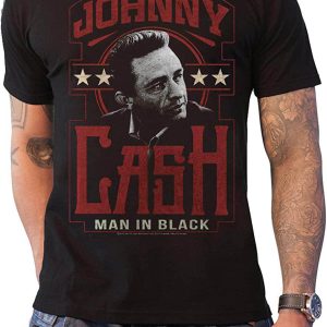 Johnny Cash T-shirt Man In Black Best Great Song Retro Logo