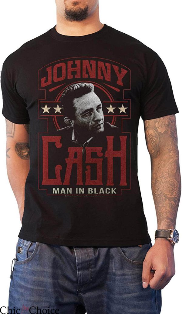 Johnny Cash T-shirt Man In Black Best Great Song Retro Logo