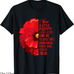 Lest We Forget T-Shirt Veterans Day Red Poppy Flower