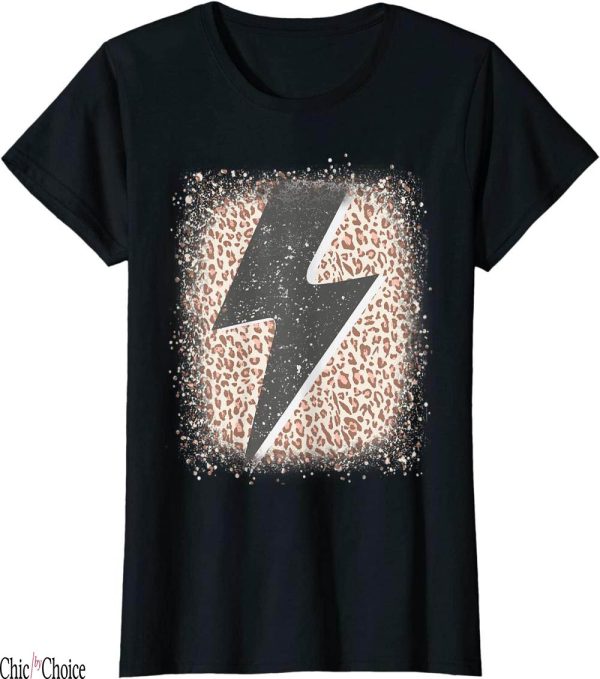 Lightning Bolt T-Shirt Leopard Cheetah Thunder Print Cool