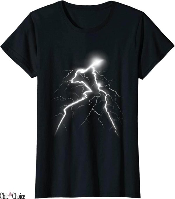 Lightning Bolt T-Shirt With A Graphic Design Electricity