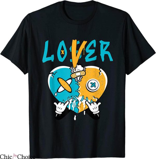 Lover Loser T-Shirt Drip Heart Retro Aqua 5s Matching Tee