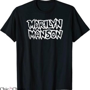 Marilyn Manson T-shirt Typography Name Punk Rock For Fan