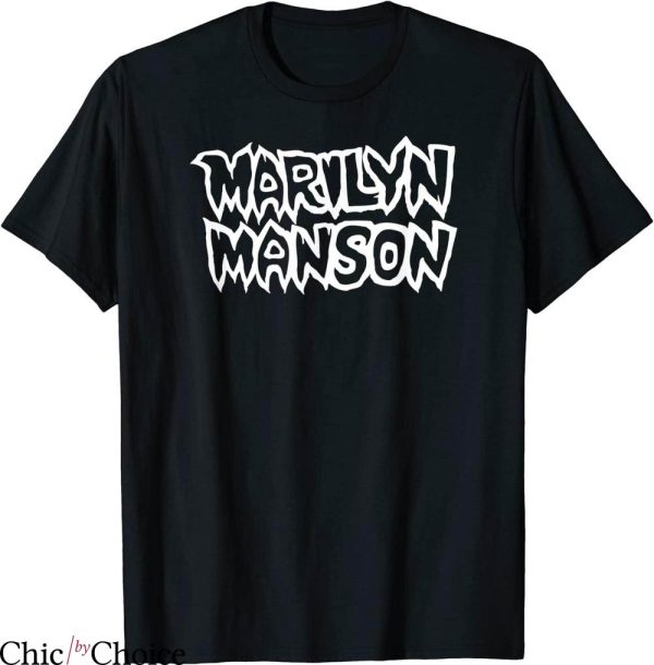 Marilyn Manson T-shirt Typography Name Punk Rock For Fan