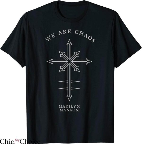 Marilyn Manson T-shirt We Are Chaos Cross Punk Rock For Fan