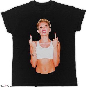 Miley Cyrus T-Shirt Finger Up Funny Gift Designer