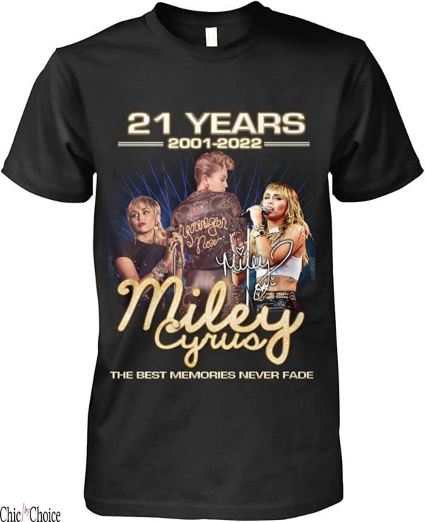 Miley Cyrus T-Shirt Signature Thank You The Memories Rock