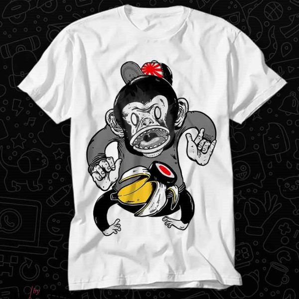 Monkey Magic T-Shirt Banana Sushi Japanese Vintage Music