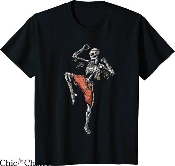 Muay Thai T-Shirt Cool Skeleton Fighter Kickboxing Fighting