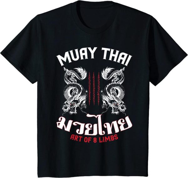 Muay Thai T-Shirt Dragon Fighter Kickboxing Fighting MMA