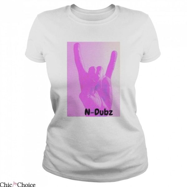N Dubz T-Shirt Sign Of The Horns Pink Y2K Style N-Dubz Tee