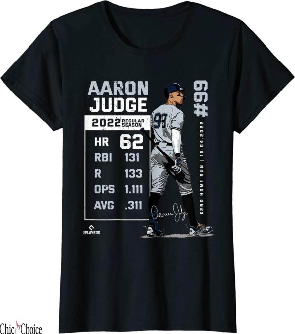 New York Yankees T-Shirt Record 62 Aaron Judge MLBPA