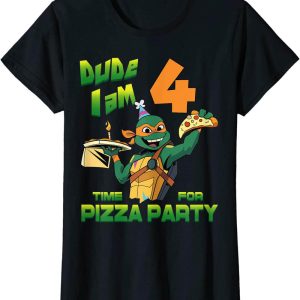 Ninja Turtle Birthday T-Shirt Dude Mike Pizza Birthday Party