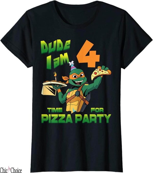 Ninja Turtle Birthday T-Shirt Dude Mike Pizza Birthday Party