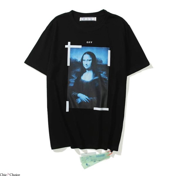 Off White Mona Lisa T-Shirt Off Famous Painting Vintage