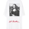 Off White Mona Lisa T-Shirt Red Lettering Signature Tee